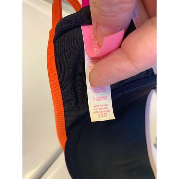 Victoria’s Secret Black Neon Strapless Bikini Top Size 32D - Picture 8 of 8